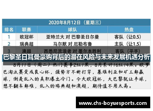 巴黎圣日耳曼豪购背后的潜在风险与未来发展机遇分析